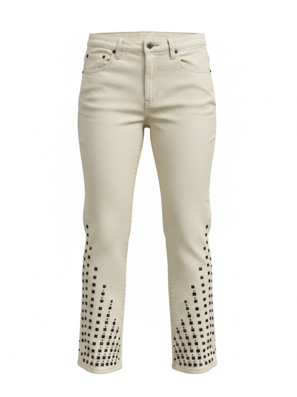 DG2 Women’s Cream Ankle Jeans with Stud Accent. Size 12P